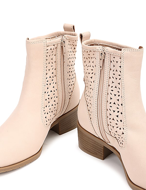 Pure Leather Laser Cut High Boots