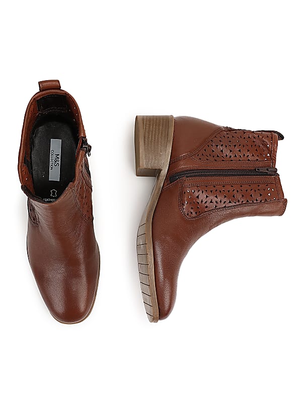 Pure Leather Laser Cut High Boots