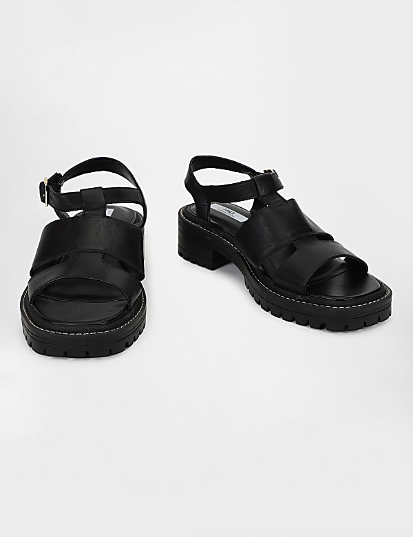 Leather Buckle Closure Sandals