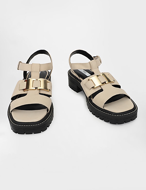 Leather Buckle Closure Sandals