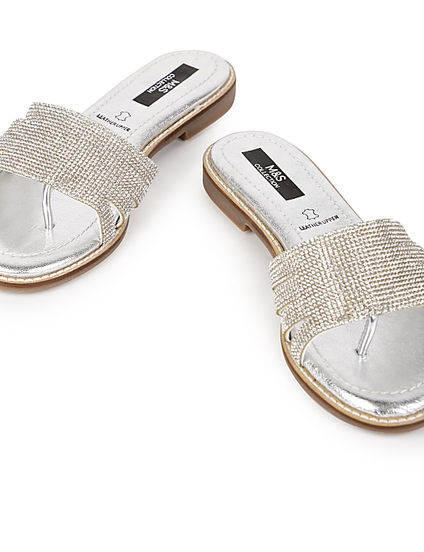 Leather Embellished Standard Fit Flats