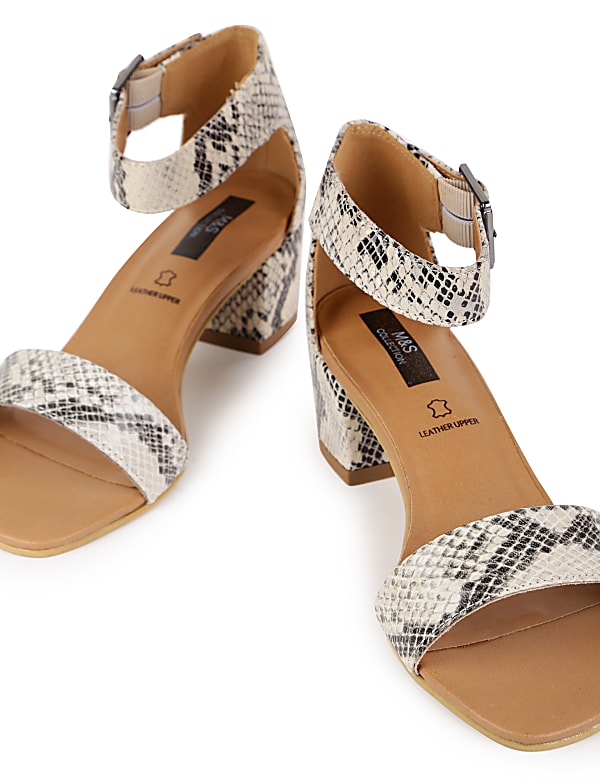 Leather Snake Print Standard Fit Heels