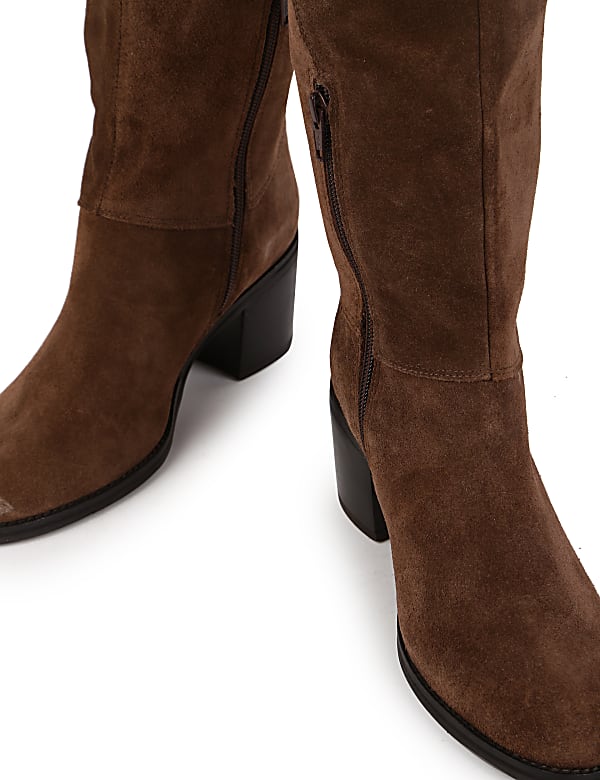 Leather Plain Standard Fit High Boots