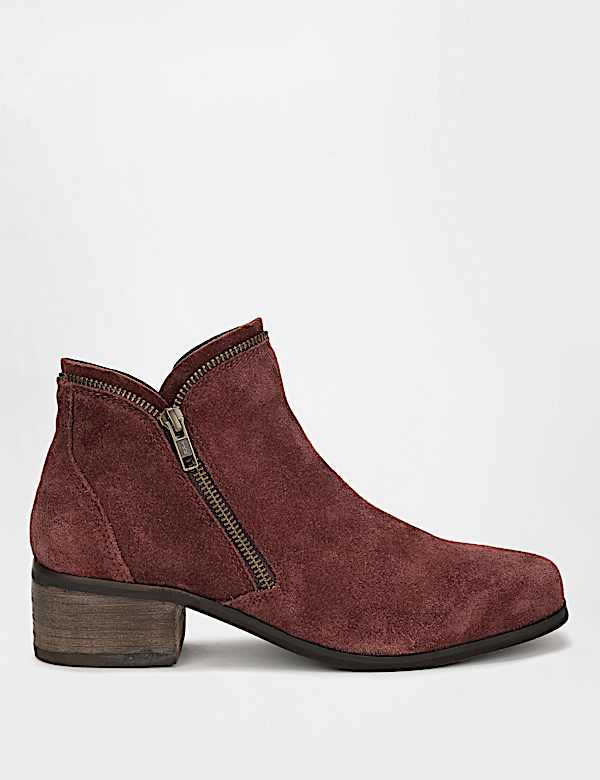 Leather Zipper Ankle Boots