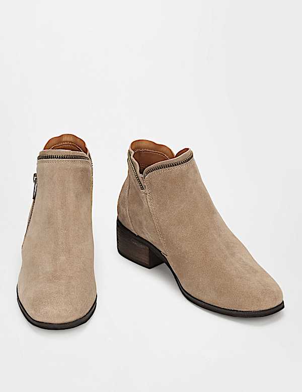 Leather Zipper Ankle Boots