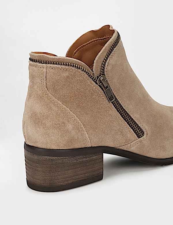 Leather Zipper Ankle Boots