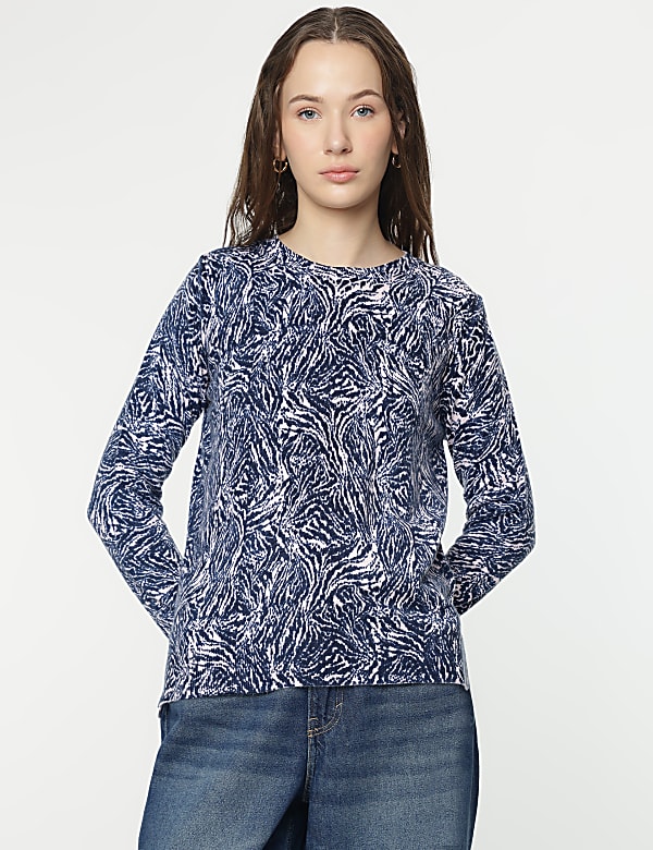 Pure Acrylic Swirl Printed Jumper
