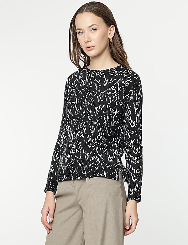 Pure Acrylic Abstract Printed Jumper