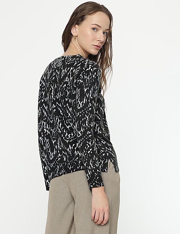 Pure Acrylic Abstract Printed Jumper