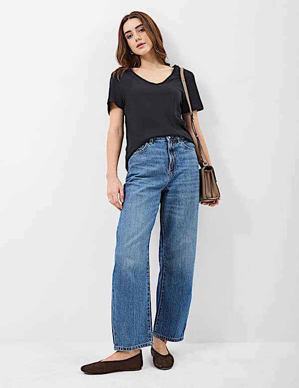 Pure Cotton V Neck T-Shirt