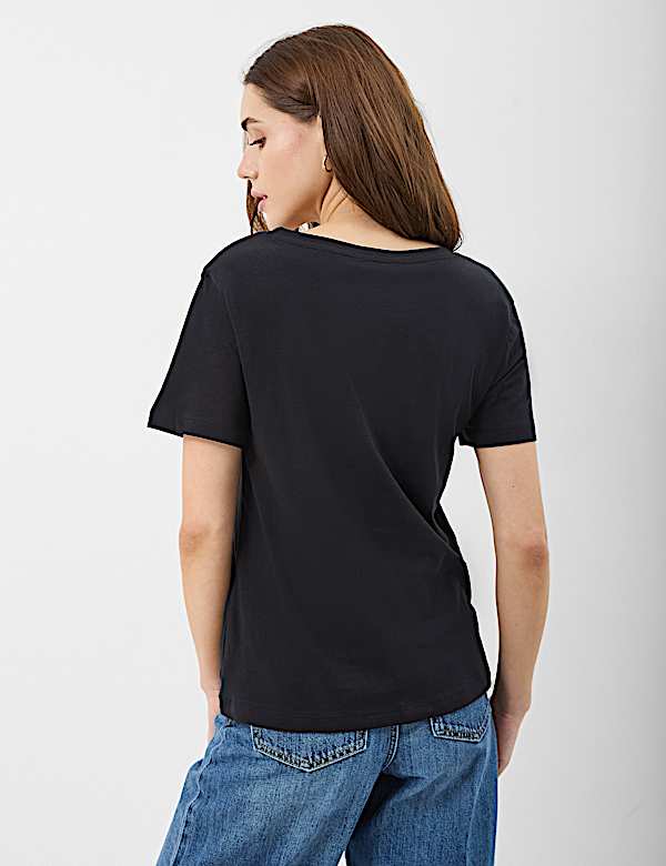 Pure Cotton V Neck T-Shirt