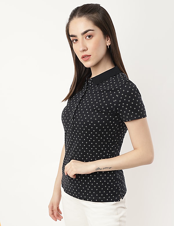 Pure Cotton Bandhni Polo Collar Polo Tshirt