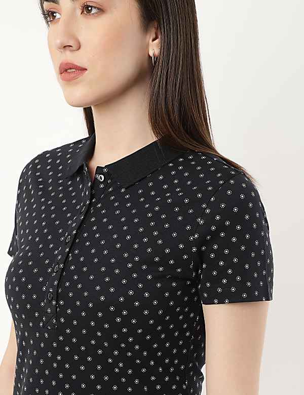 Pure Cotton Bandhni Polo Collar Polo Tshirt