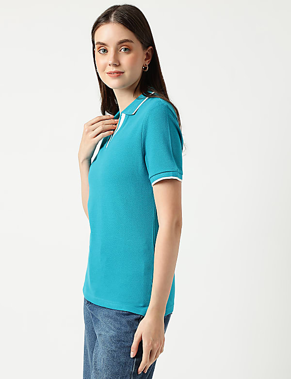 Pure Cotton Polo Neck T-Shirt