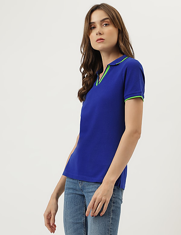 Pure Cotton Polo Neck T-Shirt