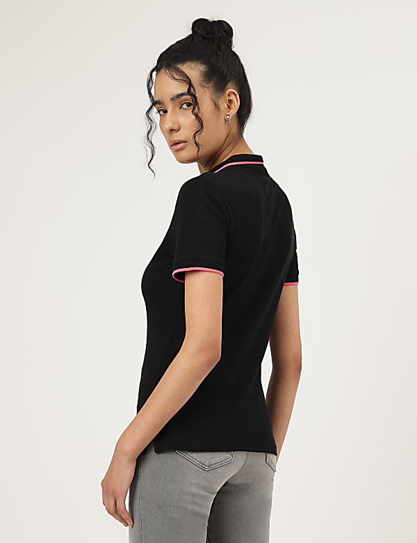 Pure Cotton Polo Neck T-Shirt