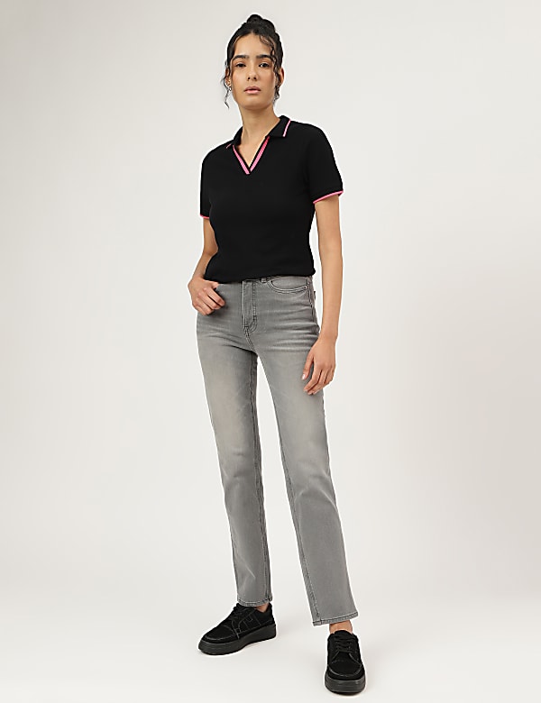 Pure Cotton Polo Neck T-Shirt