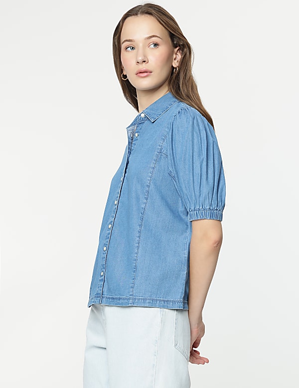 Cotton Rich Plain Spread Collar Shirt