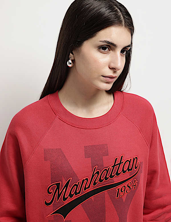 Pure Cotton Embroidered Sweatshirt