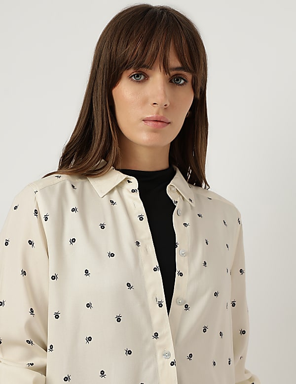 Pure Viscose Floral Printed Shirt