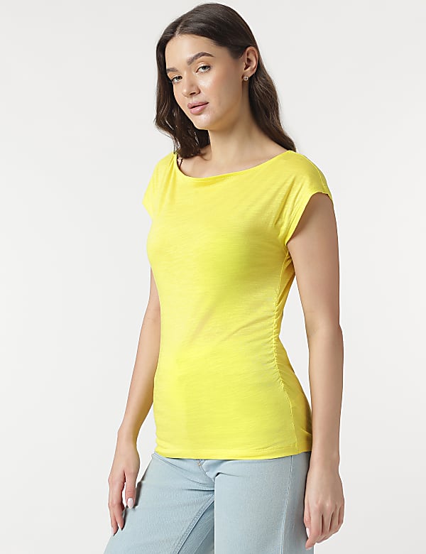 Cotton Rich Cap Sleeves Top