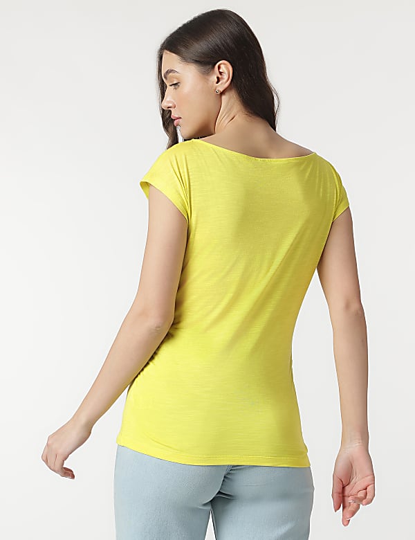Cotton Rich Cap Sleeves Top