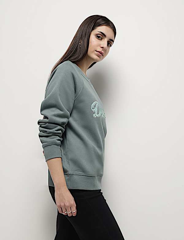 Pure Cotton Sequin Embellished Sweatshirt