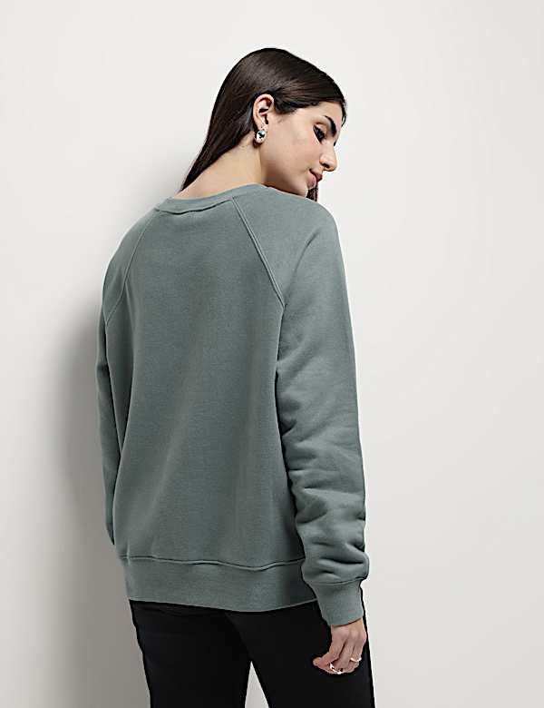 Pure Cotton Sequin Embellished Sweatshirt
