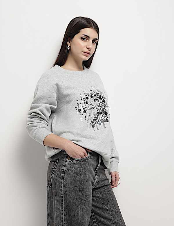 Pure Cotton Embellished Sweatshirt