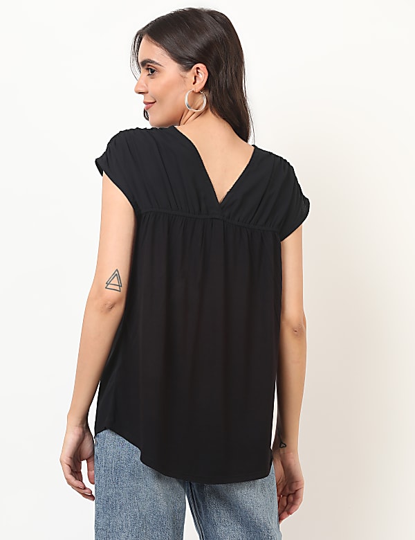 Plain V-Neck Top