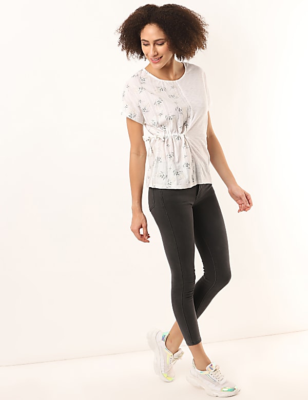 Pure Cotton Printed Round Neck Top