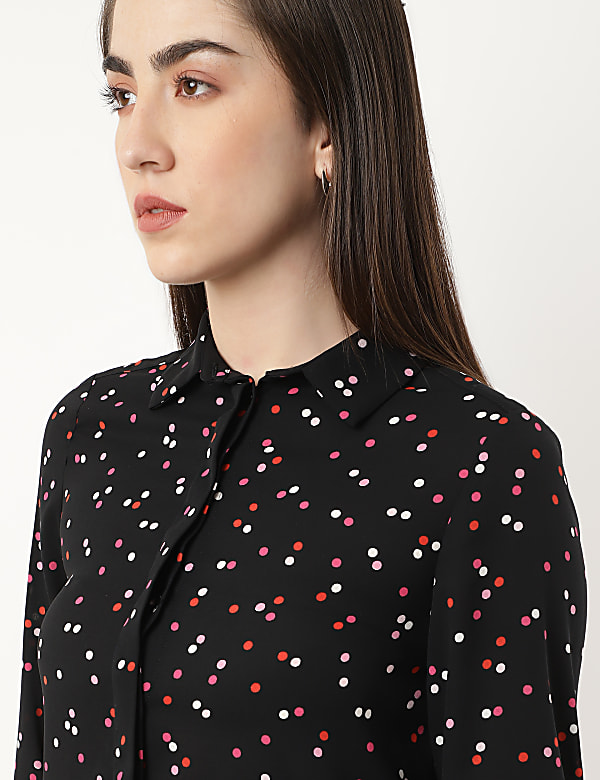 Printed Round Neck Blouse