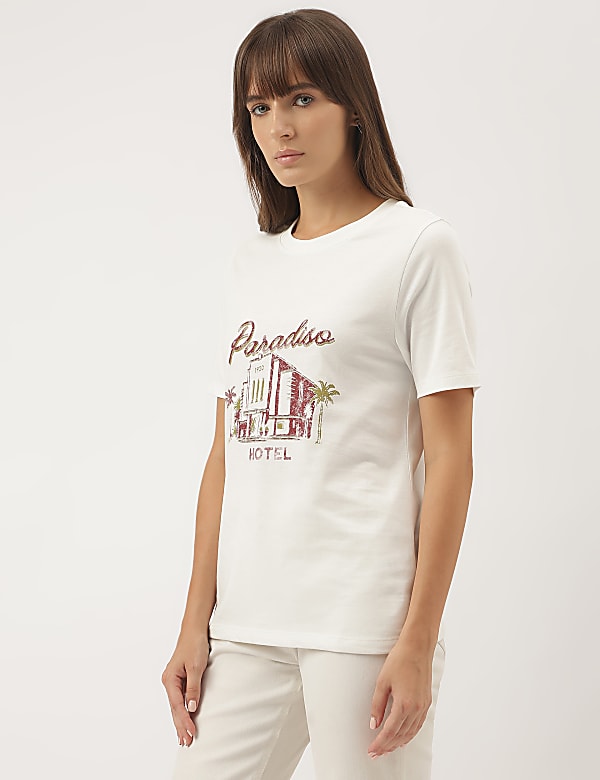 Pure Cotton Printed Short Sleeves T-Shirt