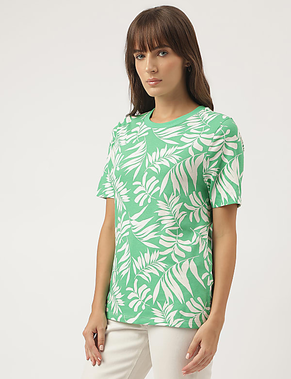 Pure Cotton Tropical Printed T-Shirt