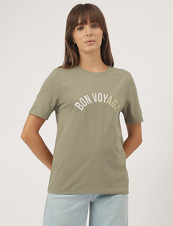Pure Cotton Embroidered T-Shirt