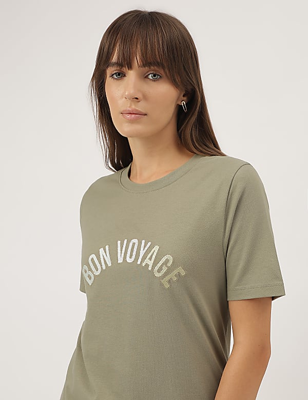 Pure Cotton Embroidered T-Shirt