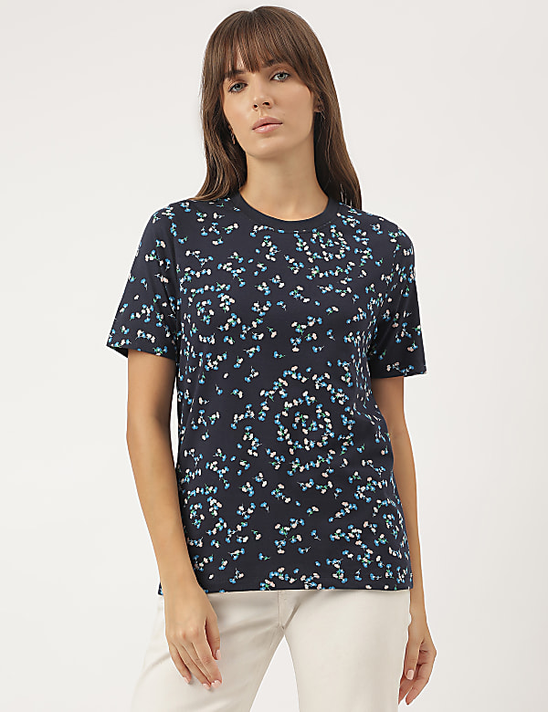 Pure Cotton Floral Printed T-Shirt