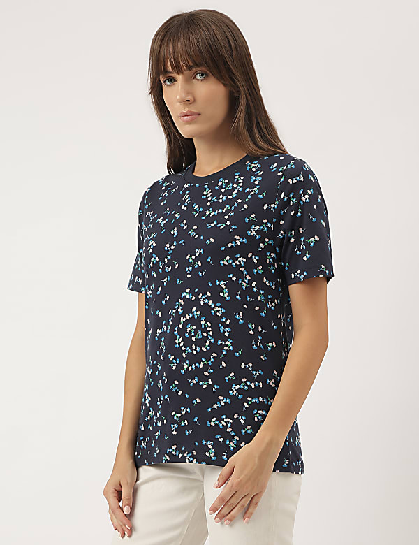 Pure Cotton Floral Printed T-Shirt