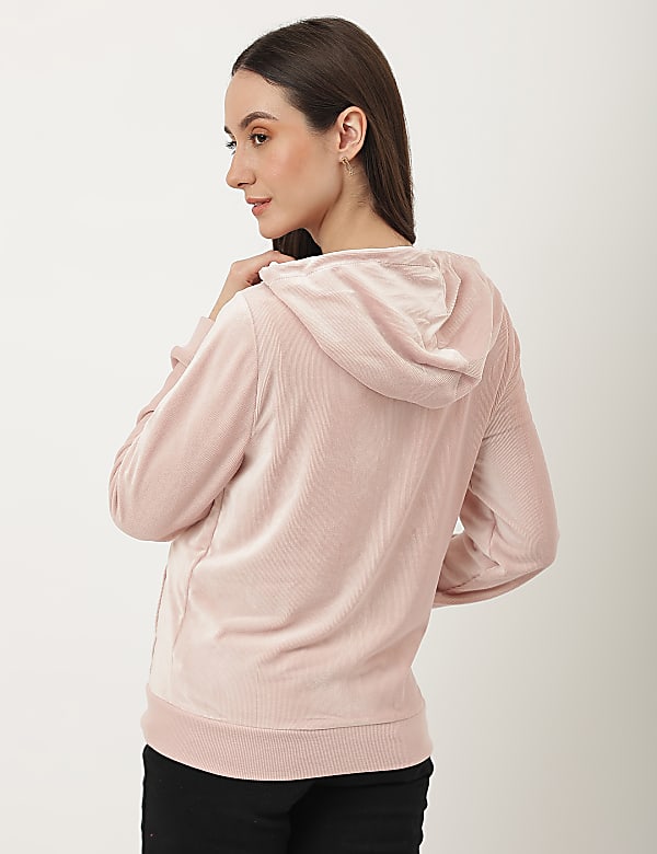 Velour Zip Up Hoodie