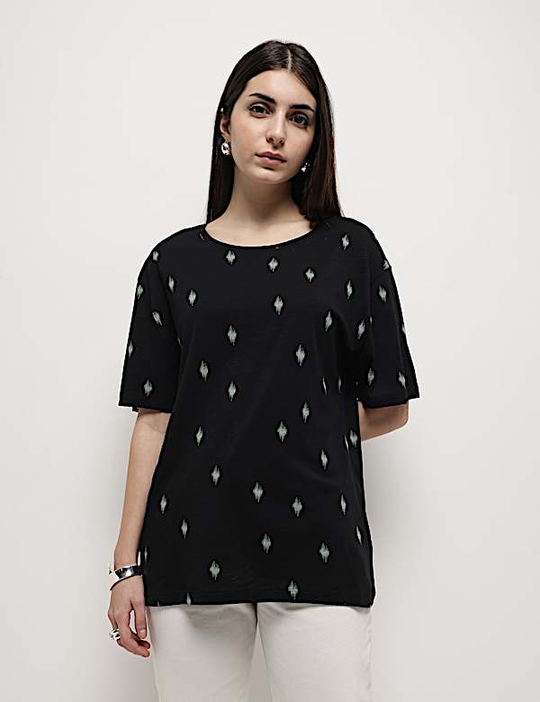 Cotton Modal Printed Relaxed Fit T-Shirt