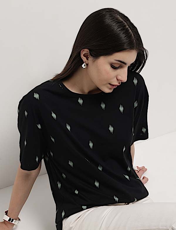Cotton Modal Printed Relaxed Fit T-Shirt