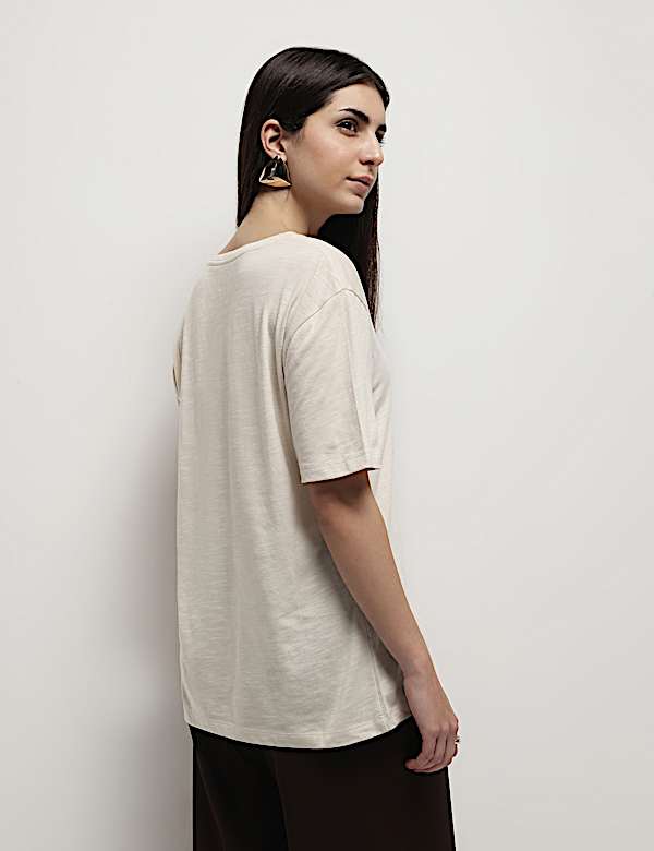 Cotton Modal Tropical Print T-Shirt