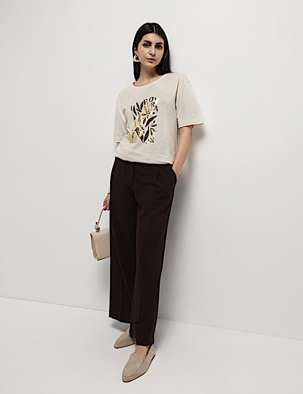 Cotton Modal Tropical Print T-Shirt