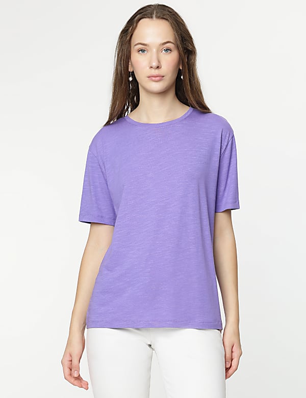 Modal Cotton Crew Neck Half Sleeves T-Shirt