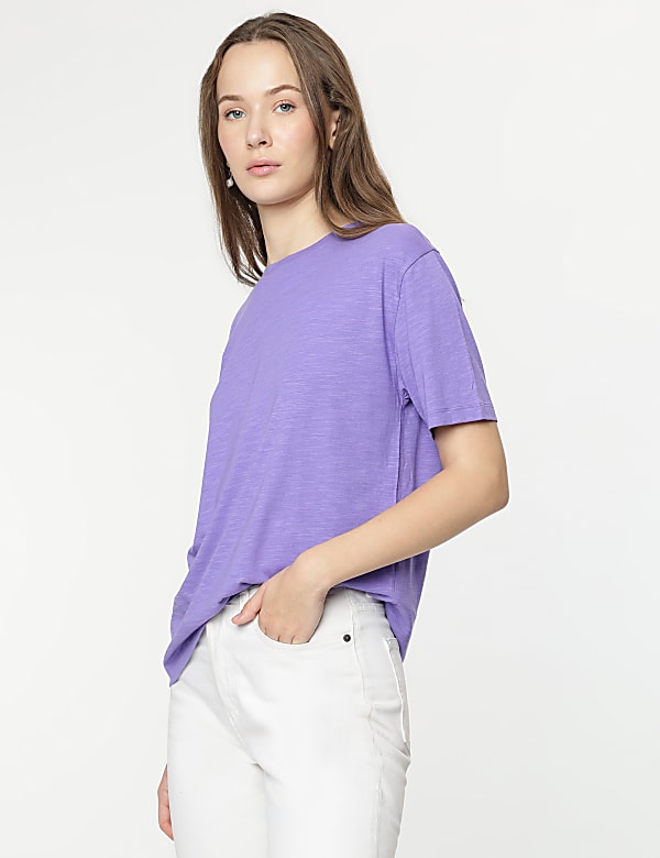 Modal Cotton Crew Neck Half Sleeves T-Shirt