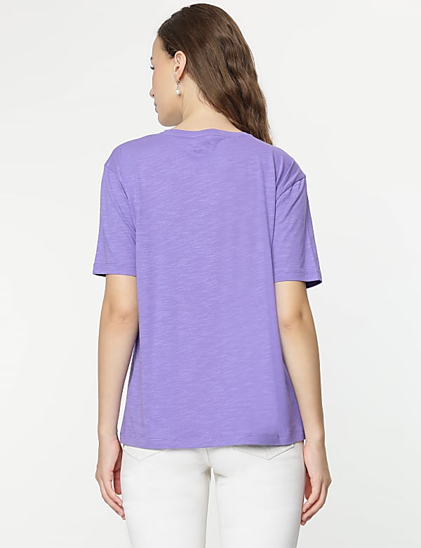 Modal Cotton Crew Neck Half Sleeves T-Shirt