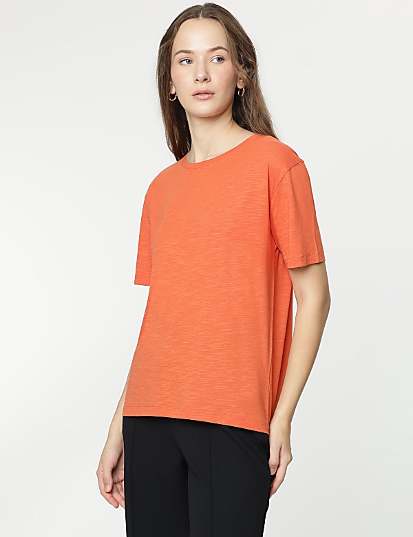 Modal Cotton Crew Neck Half Sleeves T-Shirt