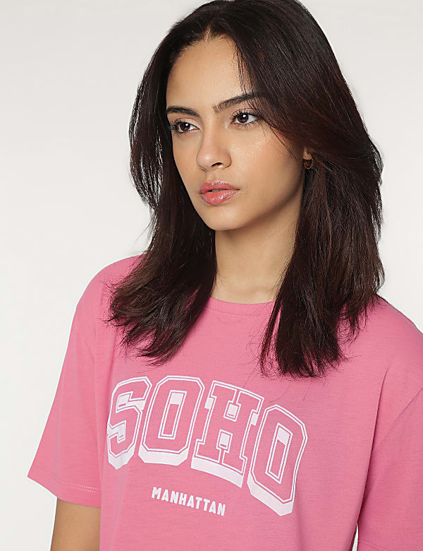Typography Printed Round Neck T-Shirt