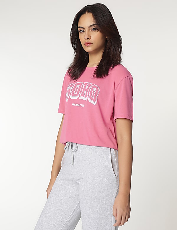 Typography Printed Round Neck T-Shirt