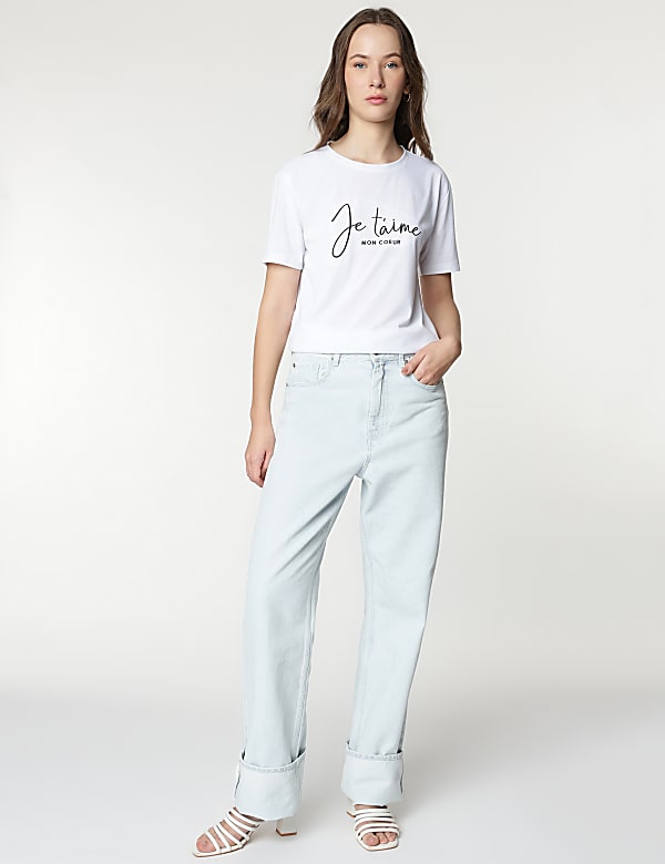 Embroidered Round Neck T-Shirt